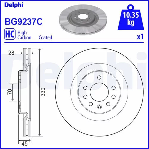 Brzdový kotúč BG9237C /DELPHI/