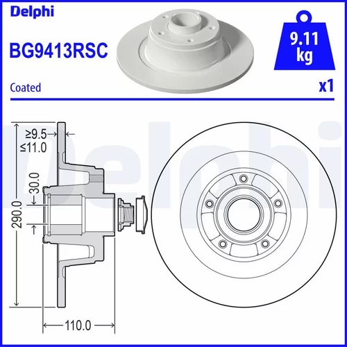 Brzdový kotúč DELPHI BG9413RSC