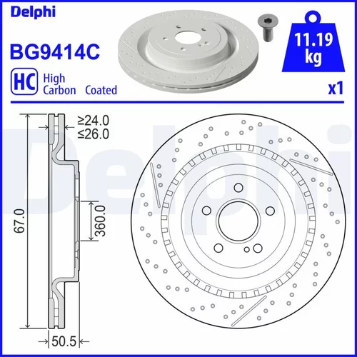 Brzdový kotúč DELPHI BG9414C