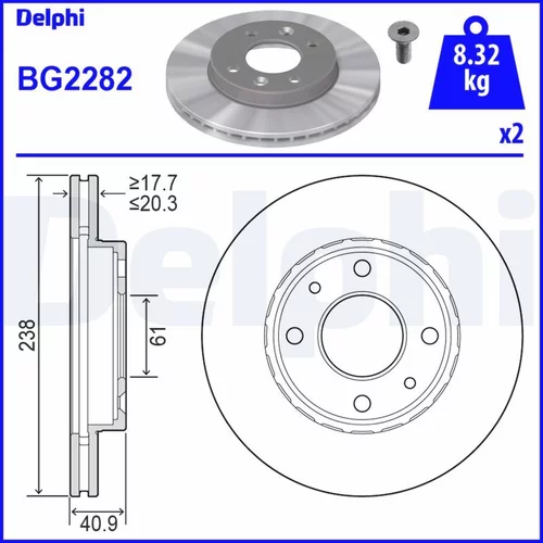 Brzdový kotúč DELPHI BG2282