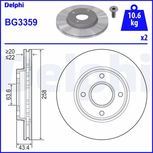 Brzdový kotúč DELPHI BG3359