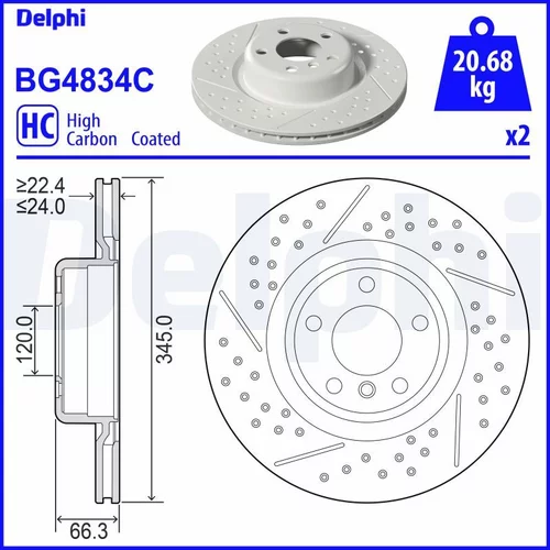 Brzdový kotúč DELPHI BG4834C