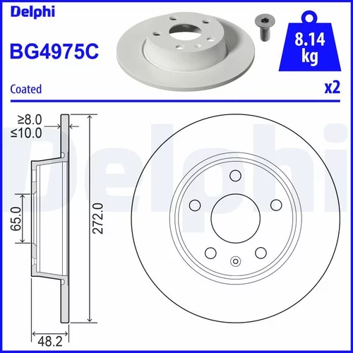 Brzdový kotúč DELPHI BG4975C