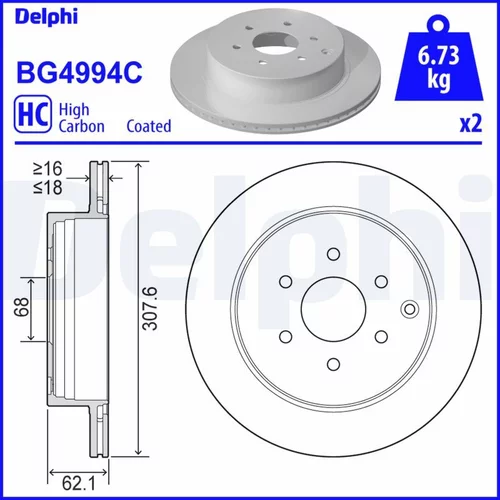 Brzdový kotúč DELPHI BG4994C