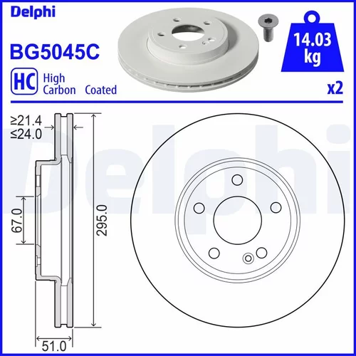 Brzdový kotúč DELPHI BG5045C