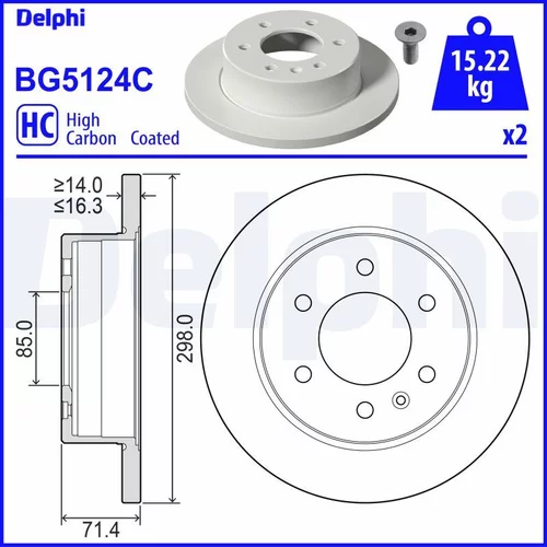 Brzdový kotúč DELPHI BG5124C