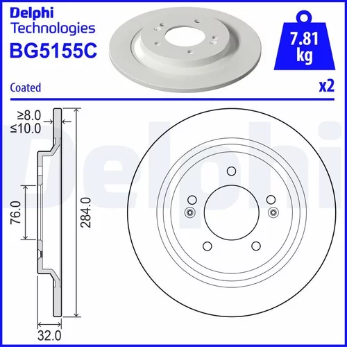 Brzdový kotúč DELPHI BG5155C