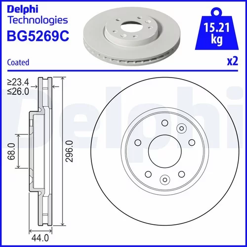 Brzdový kotúč DELPHI BG5269C