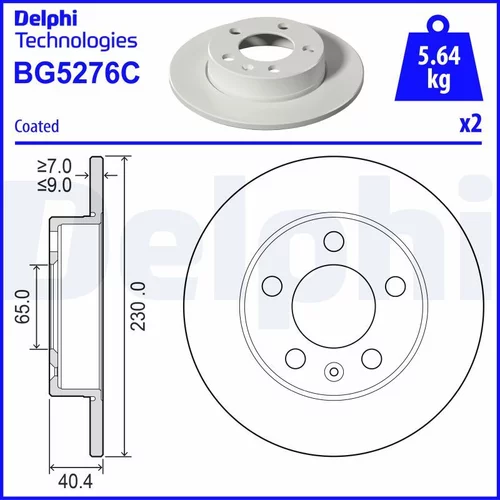 Brzdový kotúč DELPHI BG5276C