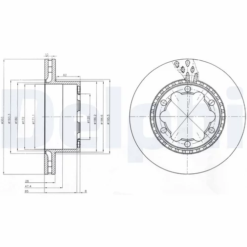 Brzdový kotúč DELPHI BG9015