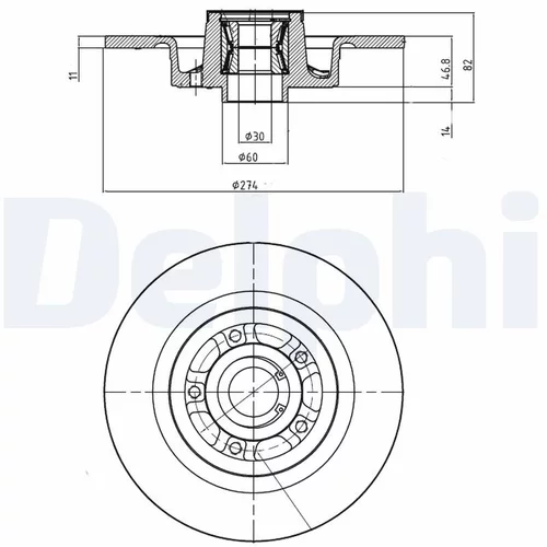 Brzdový kotúč DELPHI BG9026RS