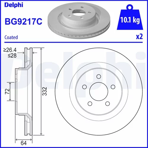 Brzdový kotúč DELPHI BG9217C