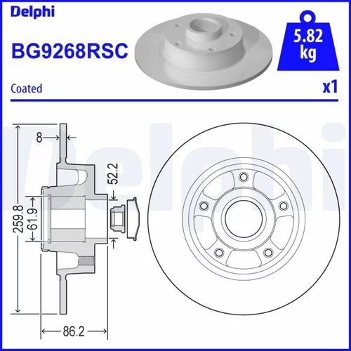 Brzdový kotúč DELPHI BG9268RSC