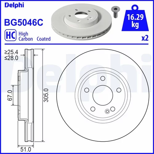 Brzdový kotúč DELPHI BG5046C