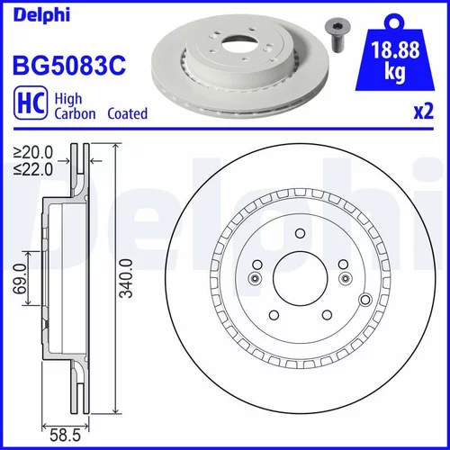 Brzdový kotúč DELPHI BG5083C