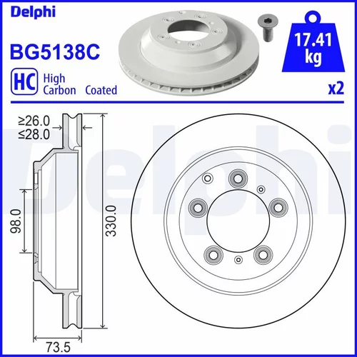 Brzdový kotúč DELPHI BG5138C