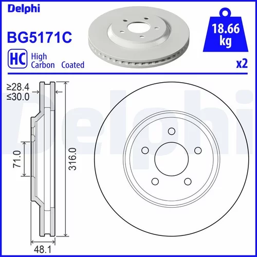 Brzdový kotúč DELPHI BG5171C