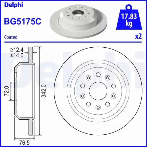 Brzdový kotúč DELPHI BG5175C