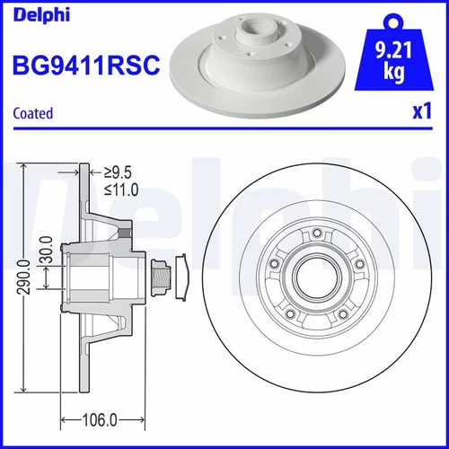 Brzdový kotúč DELPHI BG9411RSC