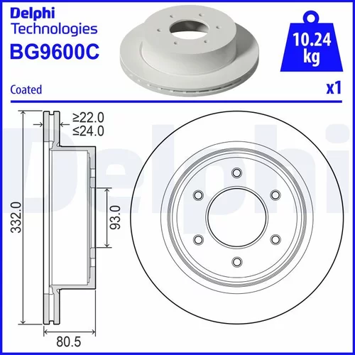 Brzdový kotúč DELPHI BG9600C