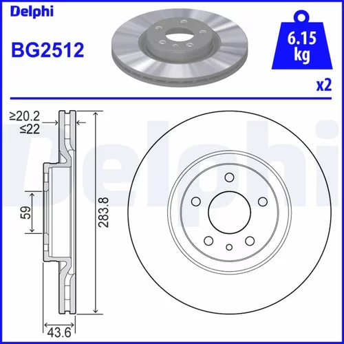 Brzdový kotúč DELPHI BG2512