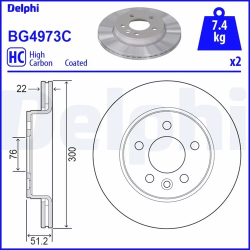 Brzdový kotúč DELPHI BG4973C