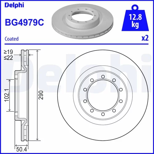 Brzdový kotúč DELPHI BG4979C