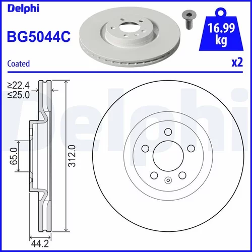 Brzdový kotúč DELPHI BG5044C