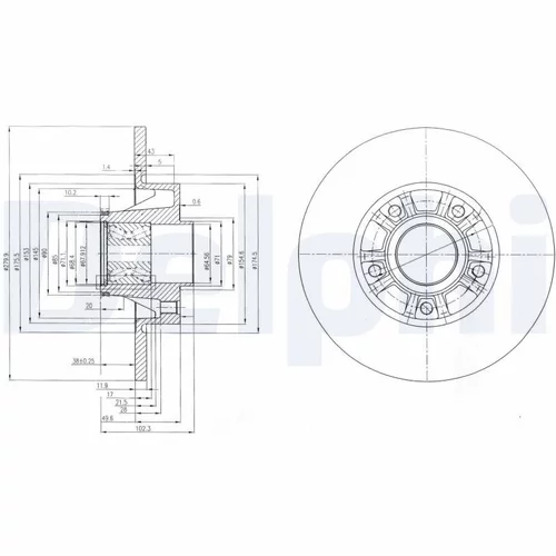 Brzdový kotúč DELPHI BG9031RS