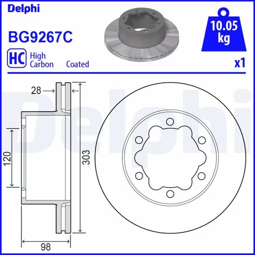 Brzdový kotúč DELPHI BG9267C