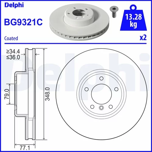 Brzdový kotúč DELPHI BG9321C