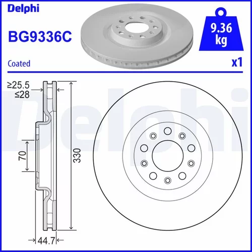 Brzdový kotúč DELPHI BG9336C