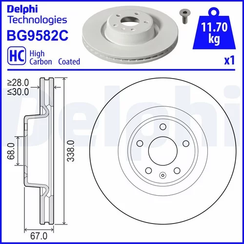 Brzdový kotúč DELPHI BG9582C