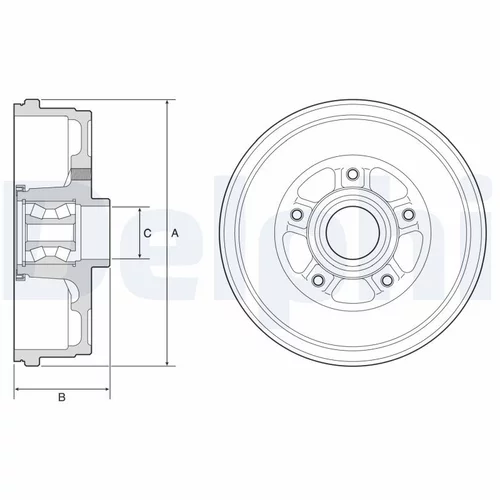 Brzdový bubon DELPHI BFR611 - obr. 1