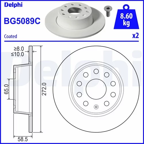 Brzdový kotúč DELPHI BG5089C