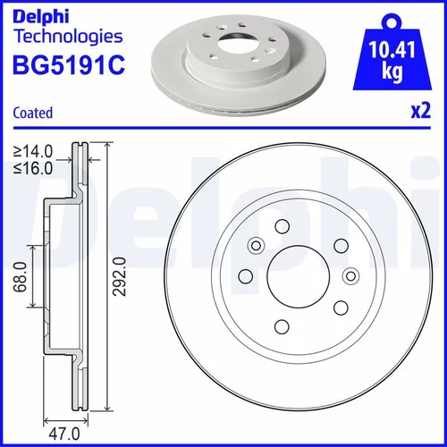 Brzdový kotúč DELPHI BG5191C