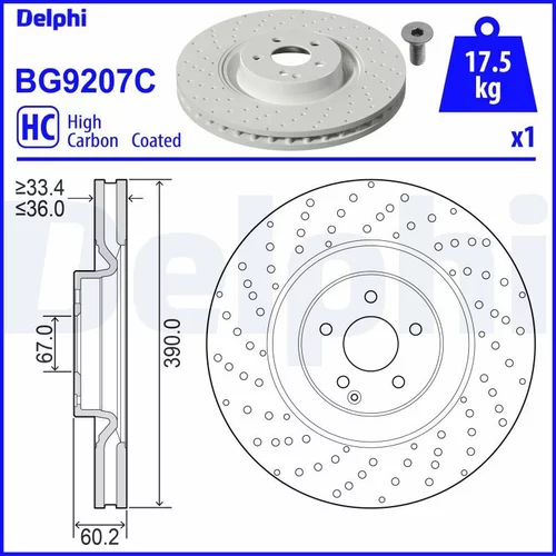 Brzdový kotúč DELPHI BG9207C