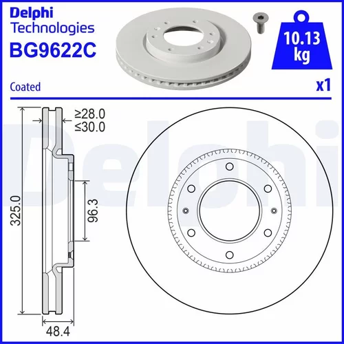 Brzdový kotúč DELPHI BG9622C