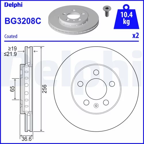 Brzdový kotúč DELPHI BG3208C