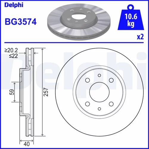 Brzdový kotúč DELPHI BG3574