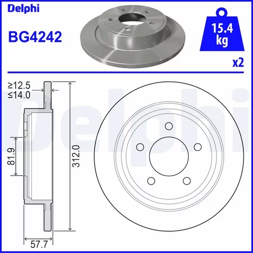 Brzdový kotúč BG4242 /DELPHI/