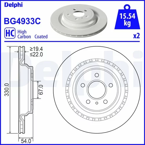 Brzdový kotúč DELPHI BG4933C