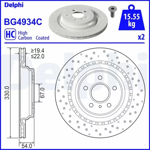 Brzdový kotúč DELPHI BG4934C