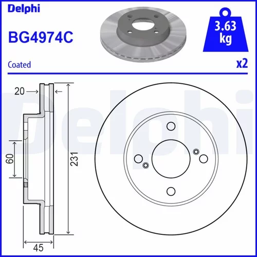 Brzdový kotúč BG4974C /DELPHI/