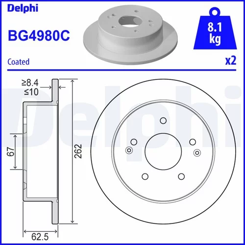 Brzdový kotúč DELPHI BG4980C