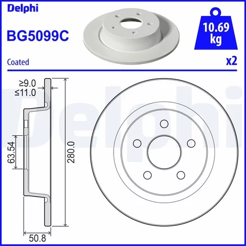 Brzdový kotúč BG5099C /DELPHI/