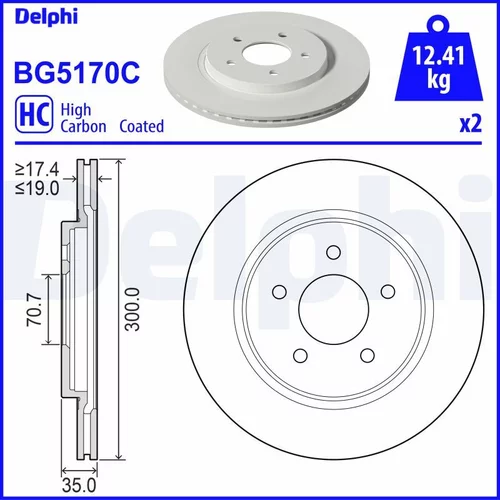 Brzdový kotúč DELPHI BG5170C