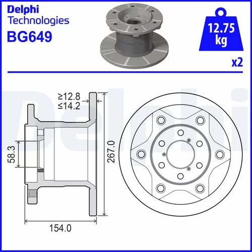 Brzdový kotúč DELPHI BG649