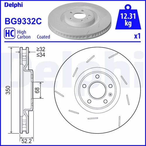 Brzdový kotúč BG9332C /DELPHI/