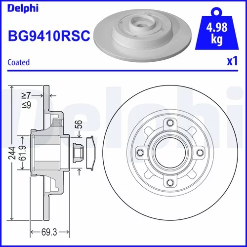 Brzdový kotúč BG9410RSC /DELPHI/